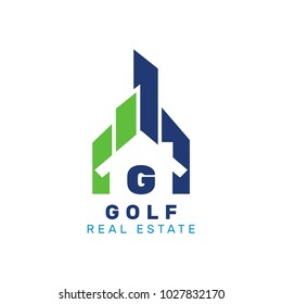 Letter G real estate vector logo template. Creative Building Concept Logo Design.
