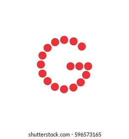 Letter G red dotted design symbol vector