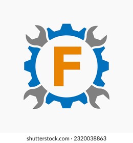 Letter G Repair Logo Gear Technology Symbol. Construction Service Logo Design