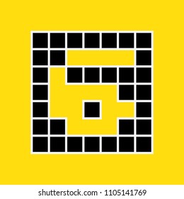 letter (g) from reticular structure in black and yellow color editable vector