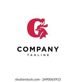 Letter G Rooster Head Logo Icon Vector