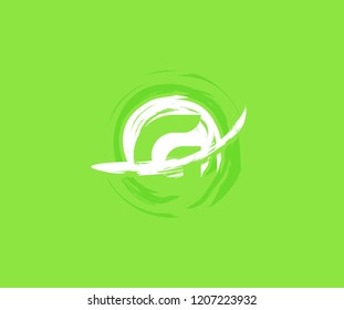 Letter G Rounded Swoosh Grunge Splash Element Logo Design