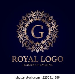 letter G royal circular vector logo design