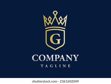 Letter G Royal Luxury Emblem Logo Template.
