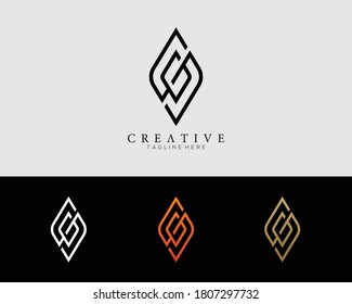 letter G and S design logo template  modern creative elegant