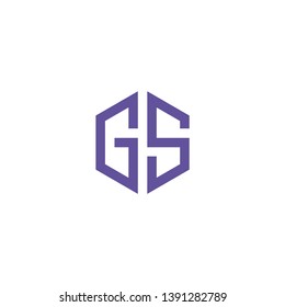 letter G S icon logo design concept