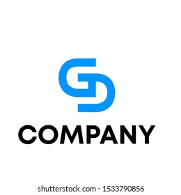 letter G with S initial sign logo vector elements