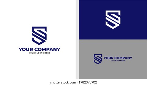 LETTER G AND LETTER S LOGO SHIELD GUARDIAN STRATEGIES EDITABLE