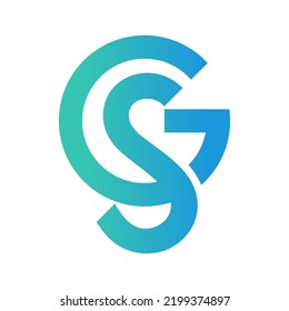 letra G y letra S logotipo , sencillo y limpio