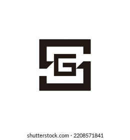 Letra G en S, símbolo geométrico cuadrado vector logotipo simple