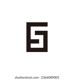 Letter G and S square geometric symbol simple logo vector