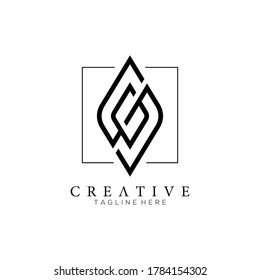 Buchstaben G und S Logo der Linie monogramm moderne kreative Eleganz