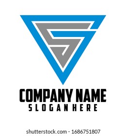 Letter G and S. Triangle design concept.