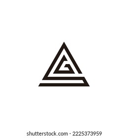 Letter G in S, triangle geometric symbol simple logo vector