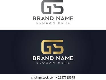 Letter G S Typography vector logo icon design