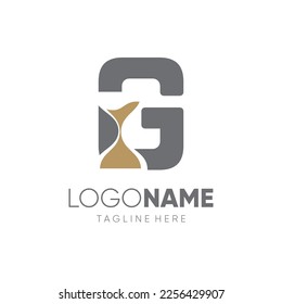 Letter G Sand Time Hourglass Logo Design Vector Icon Graphic Emblem Illustration