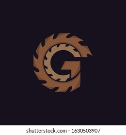 Letter G Sawmill Sharp Wooden Abstract Creative Business Logo