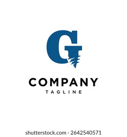 Letter G Screw logo Icon Vector