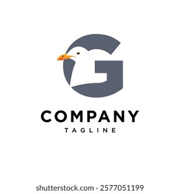 Letter G Seagull Logo Icon Vector