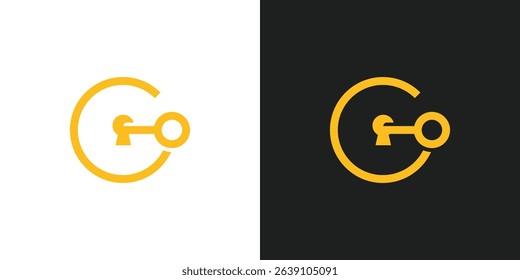Letter G Security Key Logo Design
