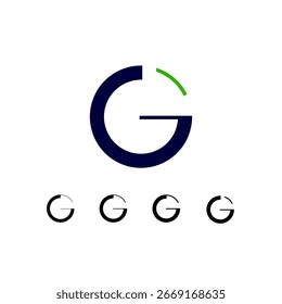 Letra G, conjunto de quatro diferentes design abstrato logotipo, ilustração vetorial 10EPS