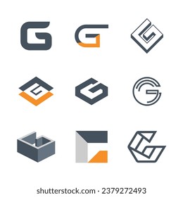 Letter G set logo. Collection isolated