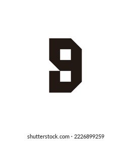 Letra g con forma de cuadrado D, símbolo geométrico simple vector de logotipo