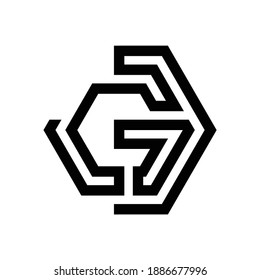 Letter G shaped labyrinth on the white background for your best business symbol. Vector illustration EPS.8 EPS.10