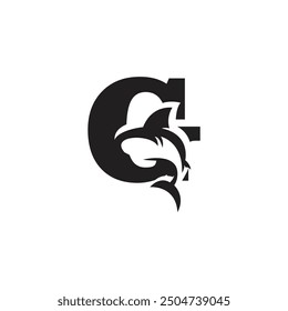 Letter G Shark Logo icon vector.