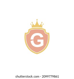 Letter G with shield icon logo design illustration vector