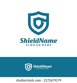 Plantilla de diseño del logotipo Escudo G de la letra. vector de concepto del logotipo inicial G. Símbolo de icono creativo