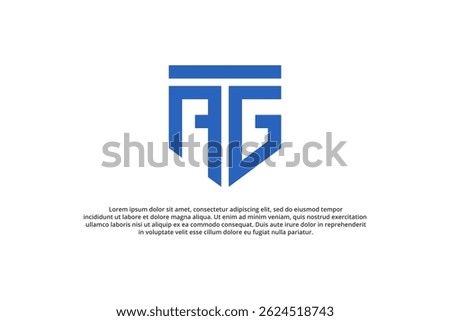 letter a g or g a shield minimal logo