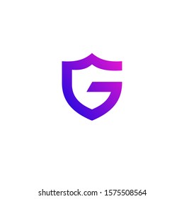 Letter G Shield protect guard logo design template icon vector illustration