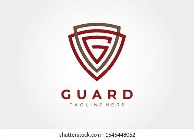 Letter G Shield Security Logo Protection Symbol Vector Logo Design