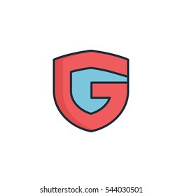 Letter G Shield Security Logo Design Element