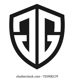 letter G and G shield vector logo.