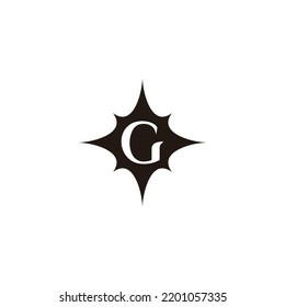 letter g shine explosion symbol logo vector 