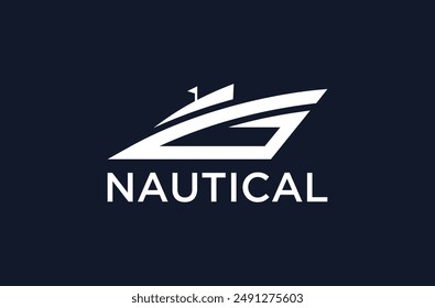letter g ship logo design premium vector