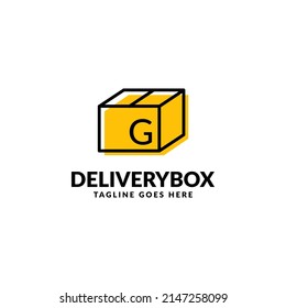 letra G paquete de envío caja vector elemento de diseño de logotipo