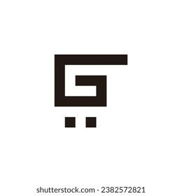 Letter G shopping cart, square geometric symbol simple logo vector