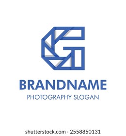 Letter G Shutter Logo, symbolizes precision, focus, and professionalism