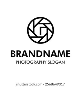 Letter G Shutter Photography Logo, for brand related to camera, lens, and aperture