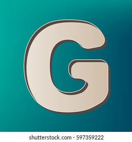 Letter G sign design template element. Vector. Icon printed at 3d on sea color background.