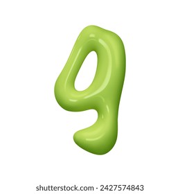 letter G. letter g sign green color. Realistic 3d design in cartoon liquid paint style. Isolated on white background. vector illustration