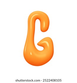 letter G. letter sign orange soft color. Realistic 3d design in cartoon liquid paint style. Isolated on white background. vector illustration