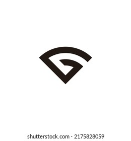 Letter G signal, outline geometric symbol simple logo vector