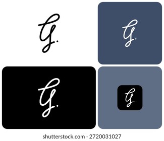 Letter G Signature Handwriting Script Write Line Handwritten Vector Logo Design Illustration