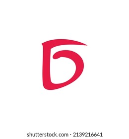 letter g simple curves geometric red doodle logo vector