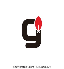 letter g simple gas flame symbol logo vector