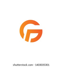 letter g simple geometric arrow line circle logo